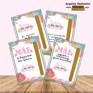 CARTÃO MINI LIXA DIA DAS MÃES - KIT 01